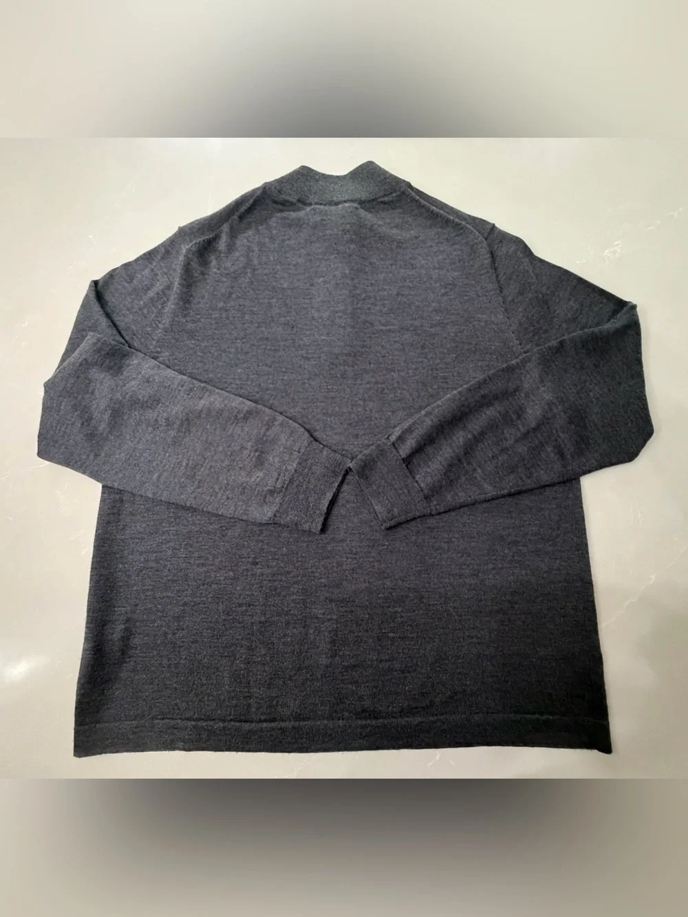 Joseph Abboud Merino Wool Quarter-Zip Pullover Sweater Gray XXL